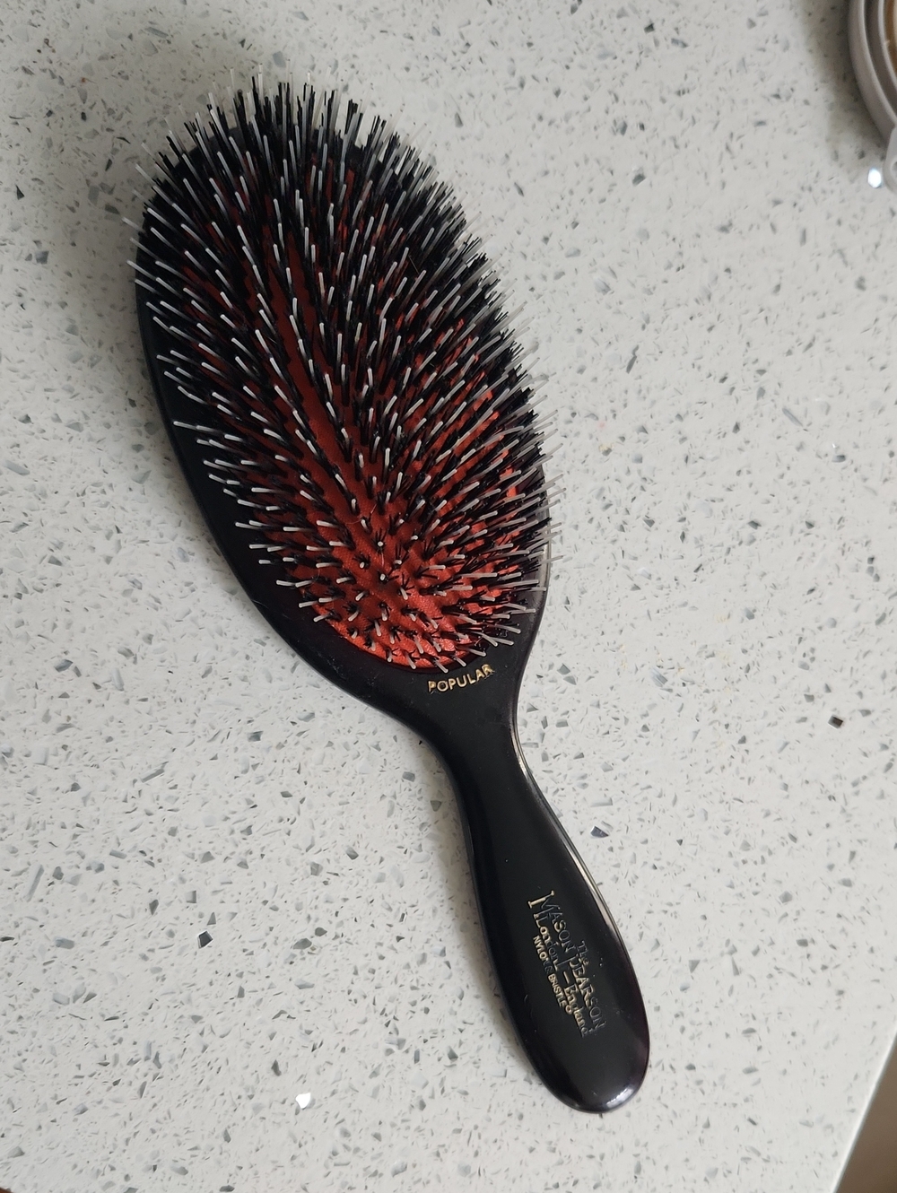 Mason Pearson Popular Mixture Hair Brush Black Red Cushion
